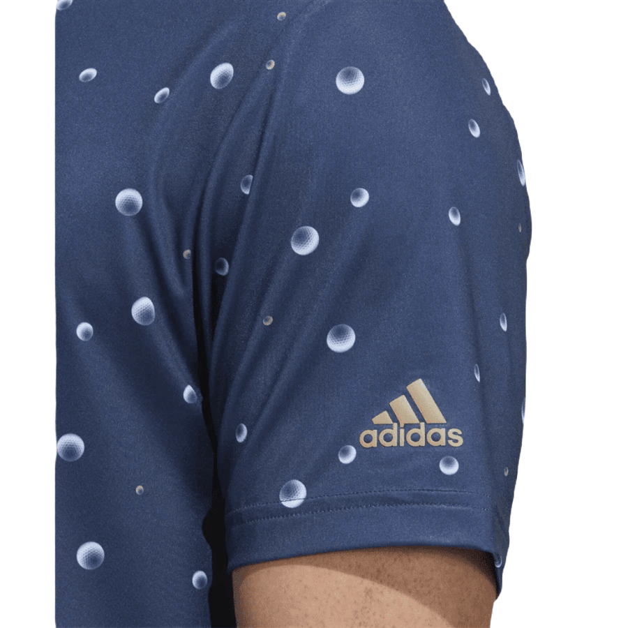Adidas Ultimate365 Allover Print Golf Polo Shirt - Blue